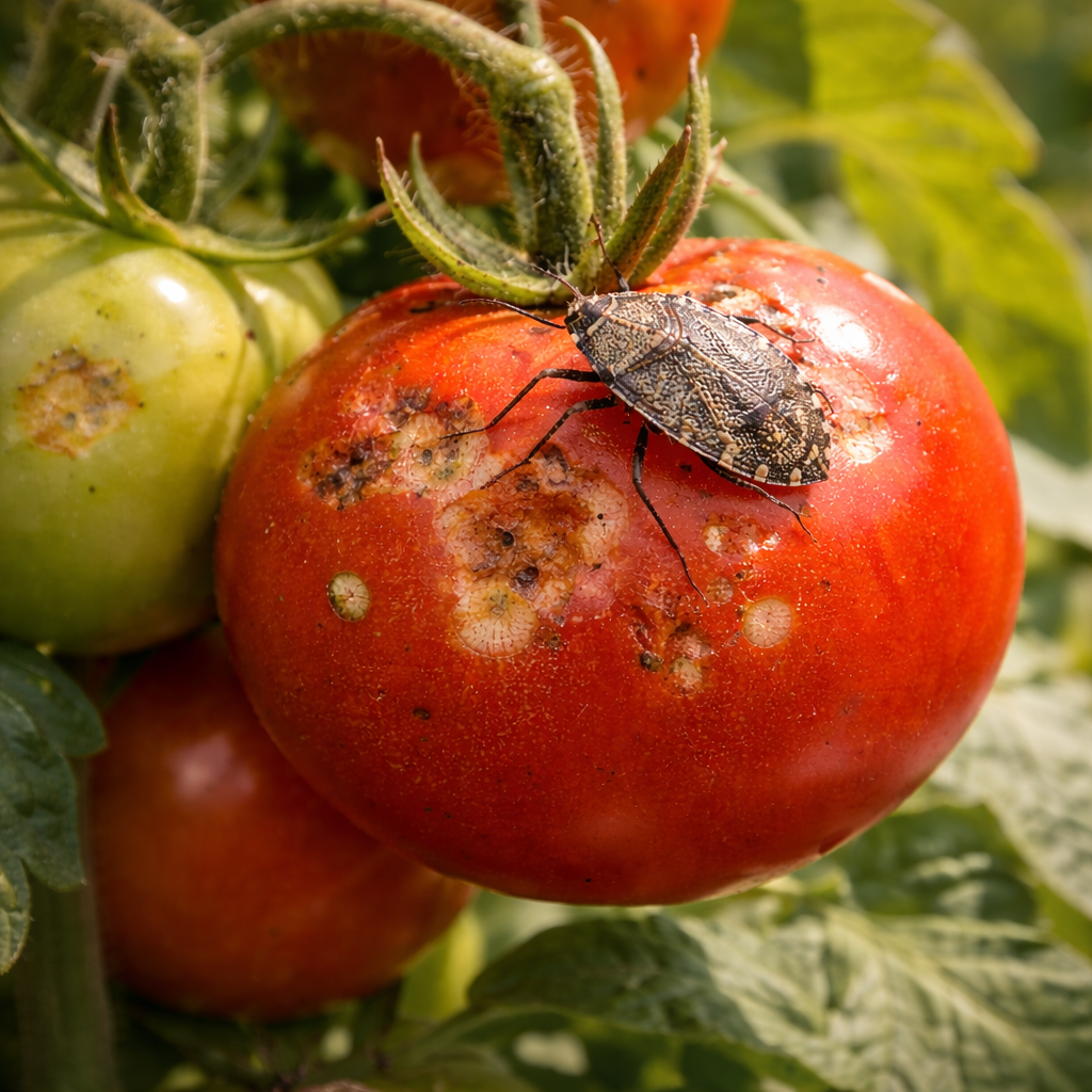 stinkbug on a tomato